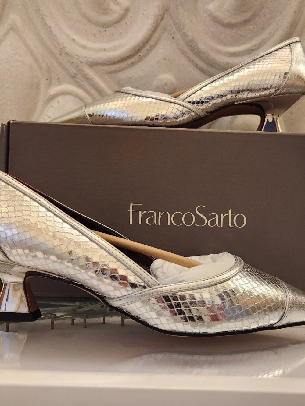 Franco Sarto "Darcy" Silver Pumps. NIB. Size 5.5